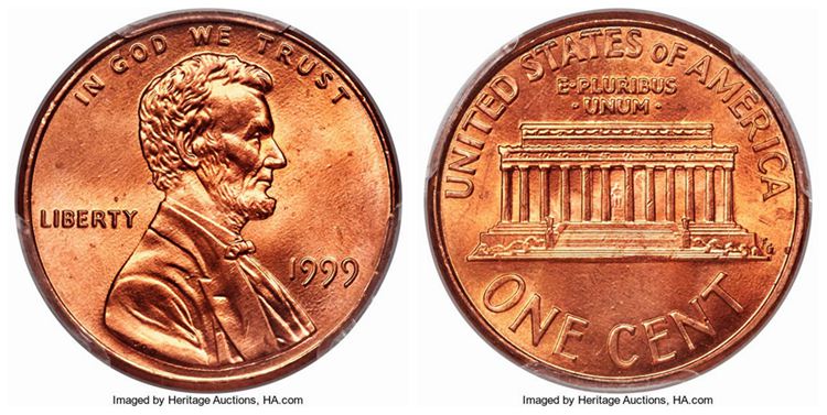 1999 Lincoln Cent Wide AM Reverse