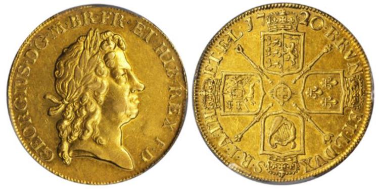 5 Guineas, 1720. George I (1714-27)