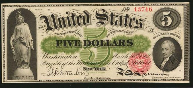 $5 Legal Tender Note 1862