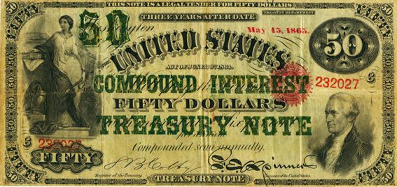 $50 Compound Interest Treasury Note 1864