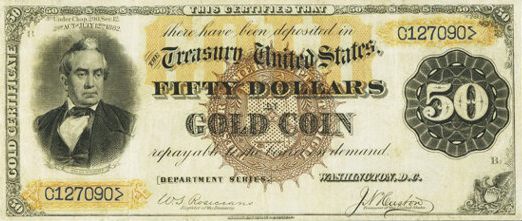 $50 Gold Certificate Note 1882