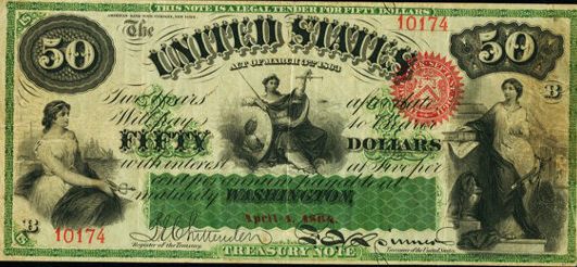 $50 Interest Bearing Note 1863