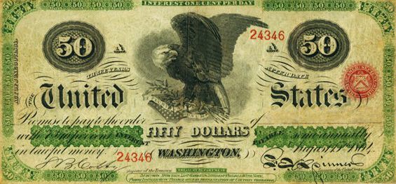 $50 Interest Bearing Note 1864
