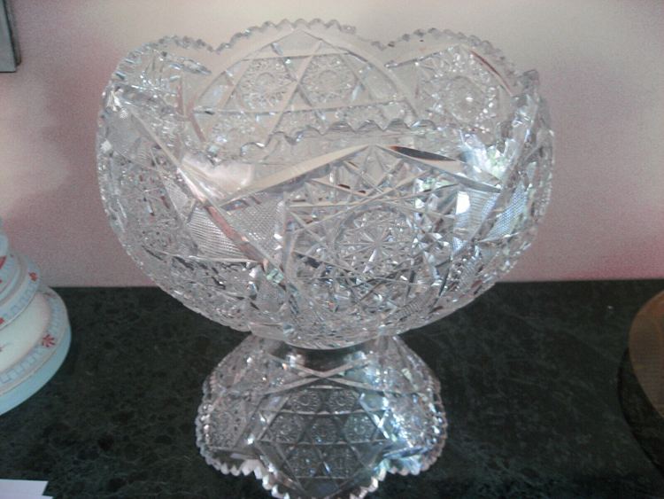 American Cut Glass Antique Punch Bowl
