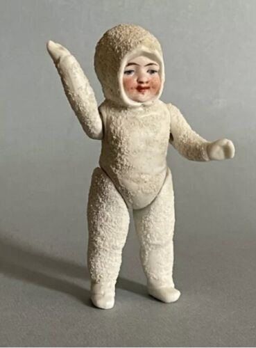 Antique German Snow Baby Sits Or Stands Large