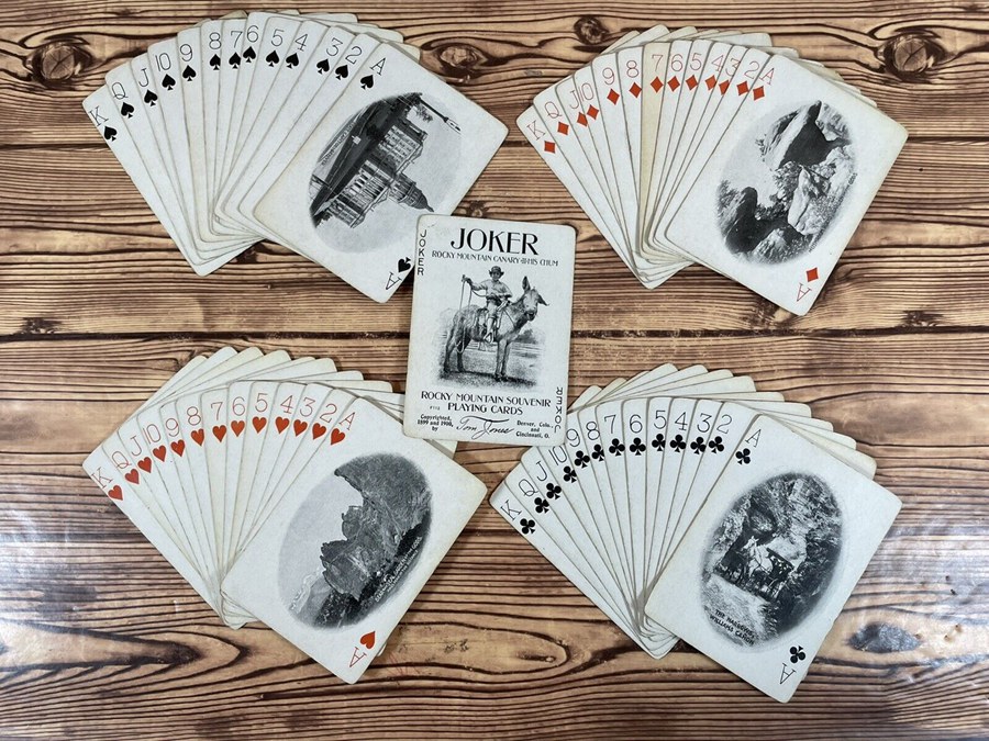Antique Tom Jones The Rocky Mountain Souvenir Playing Cards 1899 1900 Acceptable