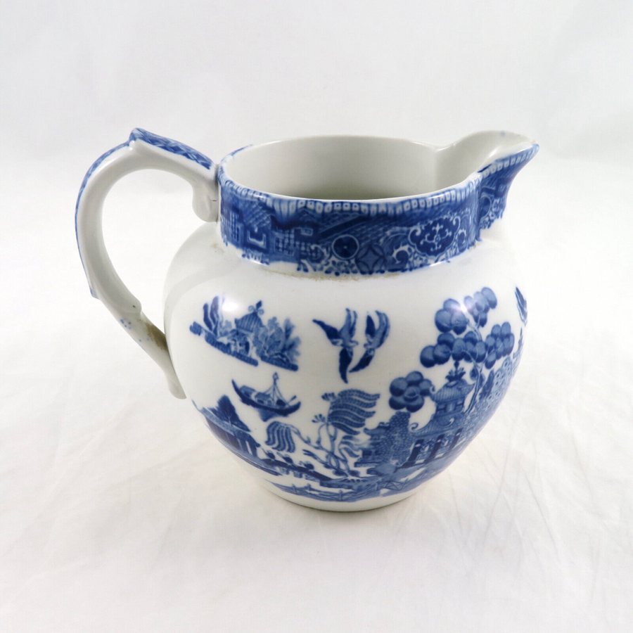 Buffalo Pottery Blue Willow Pitcher 1907 Antique
