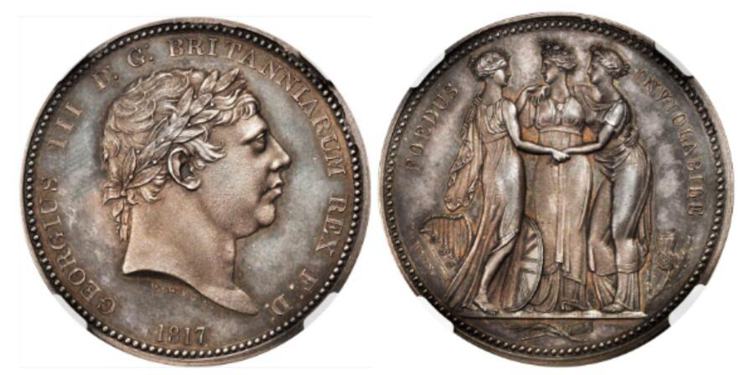 Great Britain Silver Crown Pattern 1817 London Mint George III