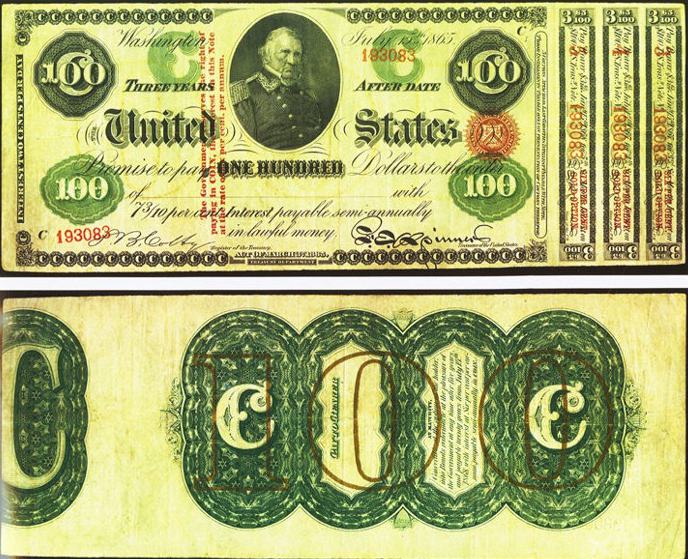 Interest Bearing Note $100 1865