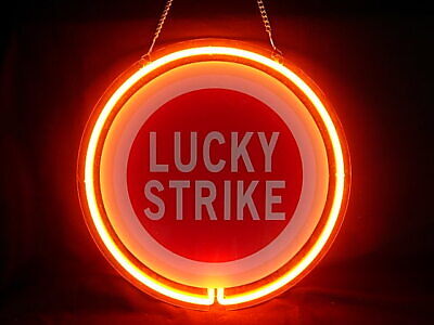 Lucky Strike Cafe Cigarette Pub Bar Display Advertising Neon Sign
