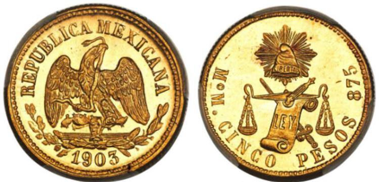 Republic gold 5 Pesos