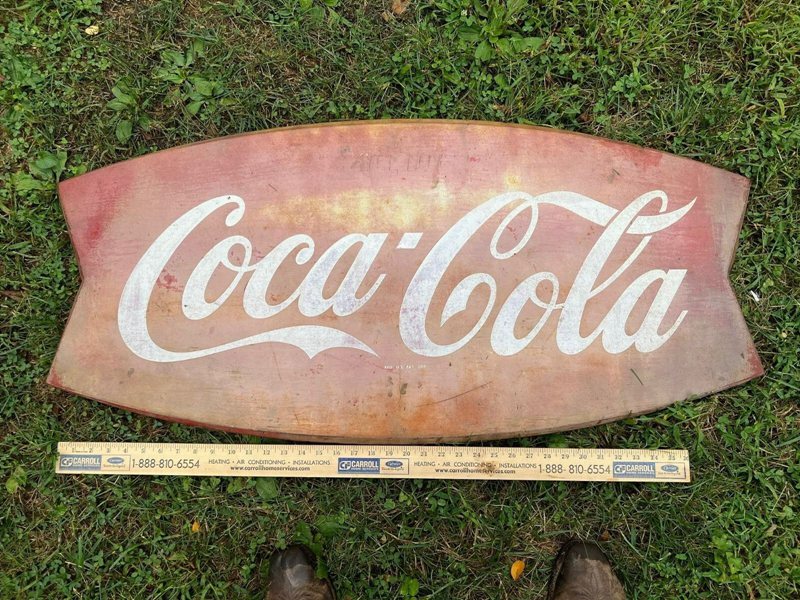 Vintage Fishtail Coke Sign